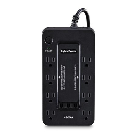 CYBERPOWER 5 ft. L 8 outlets PC Battery Backup Black 890 J SE450G1